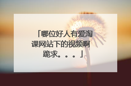 哪位好人有爱淘课网站下的视频啊 跪求。。。