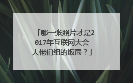 哪一张照片才是2017年互联网大会大佬们组的饭局?