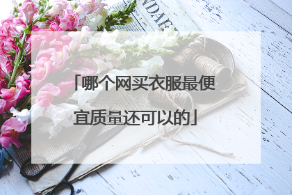 哪个网买衣服最便宜质量还可以的