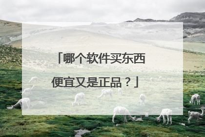 哪个软件买东西便宜又是正品？