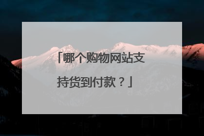哪个购物网站支持货到付款?