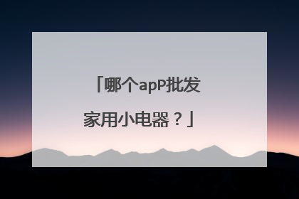 哪个apP批发家用小电器?