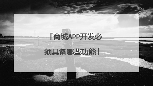 商城APP开发必须具备哪些功能