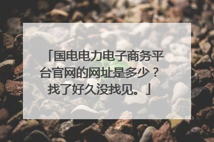 国电电力电子商务平台官网的网址是多少?找了好久没找见。