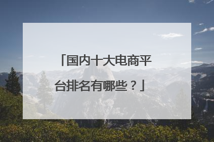 国内十大电商平台排名有哪些?