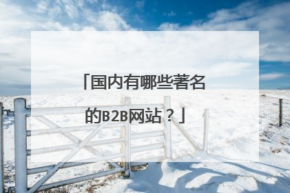 国内有哪些著名的B2B网站？