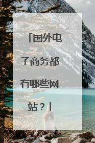 国外电子商务都有哪些网站?
