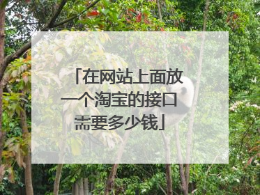 在网站上面放一个淘宝的接口需要多少钱