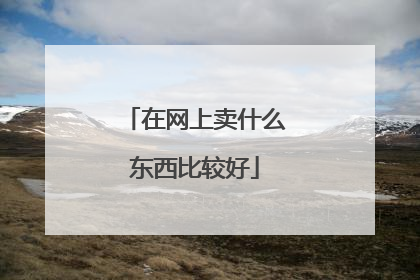 在网上卖什么东西比较好