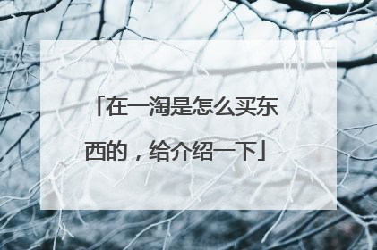 在一淘是怎么买东西的,给介绍一下
