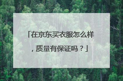 在京东买衣服怎么样,质量有保证吗?
