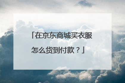 在京东商城买衣服怎么货到付款?