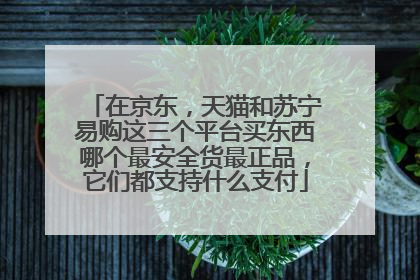 在京东,天猫和苏宁易购这三个平台买东西哪个最安全货最正品,它们都支持什么支付