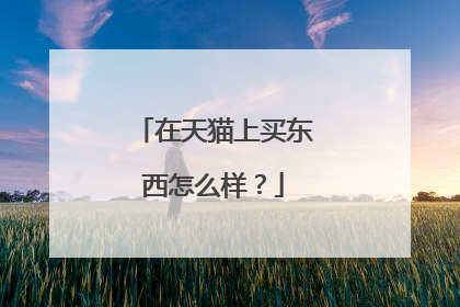 在天猫上买东西怎么样?