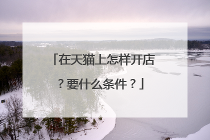 在天猫上怎样开店?要什么条件?