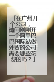 在广州开个公司， 请问刚刚开一个阿里巴巴国际站做外贸的公司需要哪些花费的吗？