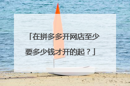 在拼多多开网店至少要多少钱才开的起?