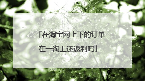 在淘宝网上下的订单在一淘上还返利吗