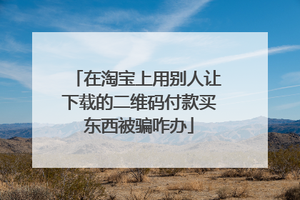 在淘宝上用别人让下载的二维码付款买东西被骗咋办