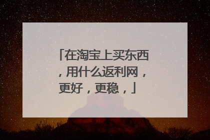 在淘宝上买东西,用什么返利网,更好,更稳,