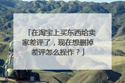 在淘宝上买东西给卖家差评了,现在想删掉差评怎么操作?