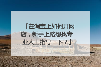 在淘宝上如何开网店,新手上路想找专业人士指导一下?