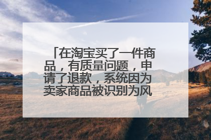 在淘宝买了一件商品,有质量问题,申请了退款,系统因为卖家商品被识别为风险商品处罚?