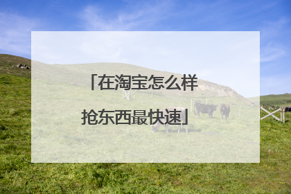 在淘宝怎么样抢东西最快速