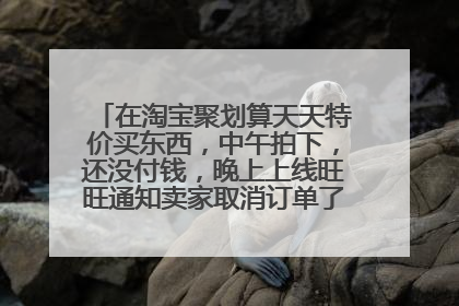 在淘宝聚划算天天特价买东西,中午拍下,还没付钱,晚上上线旺旺通知卖家取消订单了。卖家这样做合理吗