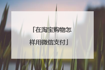 在淘宝购物怎样用微信支付