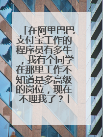 在阿里巴巴支付宝工作的程序员有多牛,我有个同学在那里工作不知道是多高级的岗位,现在不理我了?