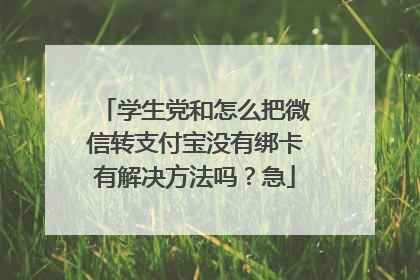 学生党和怎么把微信转支付宝没有绑卡有解决方法吗？急