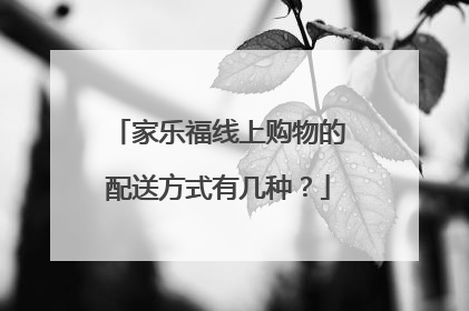家乐福线上购物的配送方式有几种?