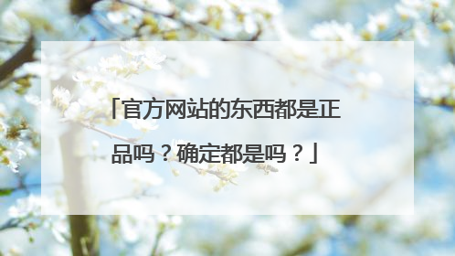 官方网站的东西都是正品吗？确定都是吗？
