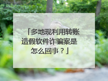 多地现利用转账造假软件诈骗案是怎么回事？