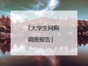 大学生网购调查报告