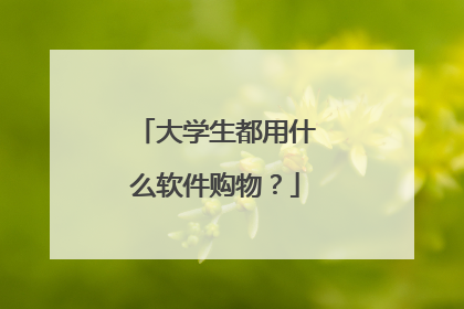 大学生都用什么软件购物?
