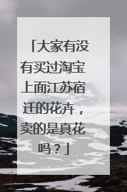 大家有没有买过淘宝上面江苏宿迁的花卉,卖的是真花吗?
