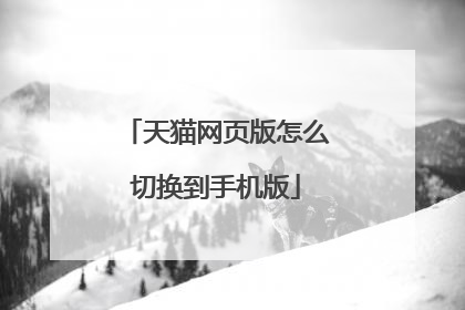 天猫网页版怎么切换到手机版