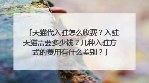 天猫代入驻怎么收费？入驻天猫需要多少钱？几种入驻方式的费用有什么差别？