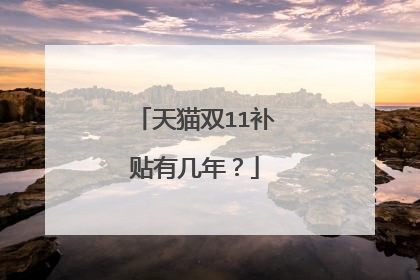 天猫双11补贴有几年?