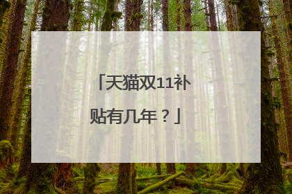 天猫双11补贴有几年？