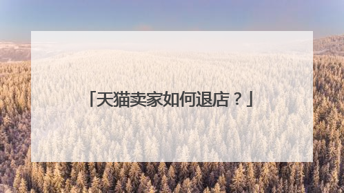 天猫卖家如何退店?