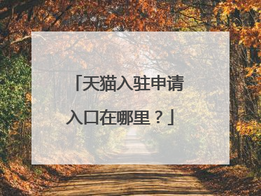 天猫入驻申请入口在哪里?