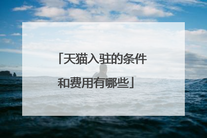 天猫入驻的条件和费用有哪些