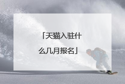 天猫入驻什么几月报名