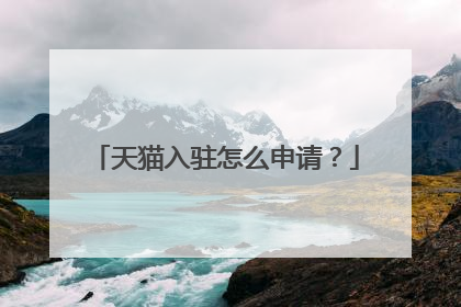 天猫入驻怎么申请?