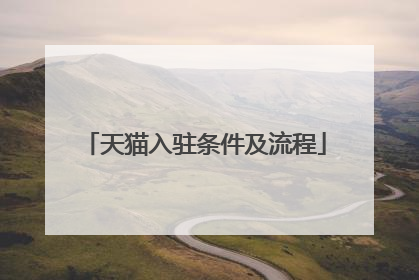 天猫入驻条件及流程