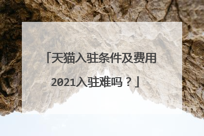 天猫入驻条件及费用2021入驻难吗?