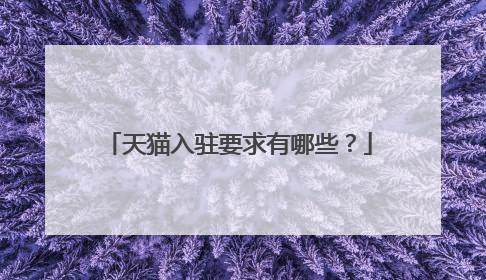 天猫入驻要求有哪些?